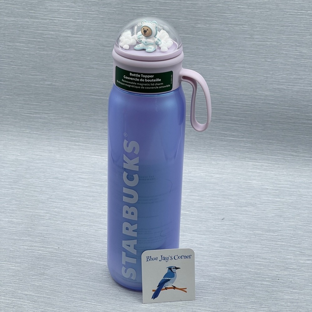 Starbucks Bearista Water Bottle Magnetic‎ Charm Snow Globe Lightweight Plastic
